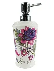 Дозатор для жидкого мыла Fixsen Rozy белый/с рисунком/хром A135-D2-1