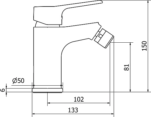 Смеситель для биде Cezares Peonia хром PEONIA-BSM1-01