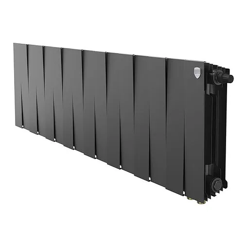 Радиатор биметаллический 16 секций нижнее правое подключение Royal Thermo PianoForte 300 VR80 Noir Sable RTPBVR803030016
