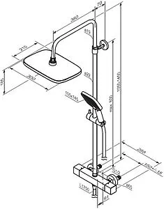 Душевая система с термостатом для душа Damixa Gala хром 953800000 Душевая система с термостатом для душа Damixa Gala хром 953800000, 2
