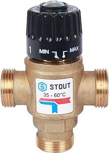 Трехходовой термостатический смесительный клапан ¾&quot; +35...+60°С Kvs 1.6 Stout SVM-0120-166020, 2