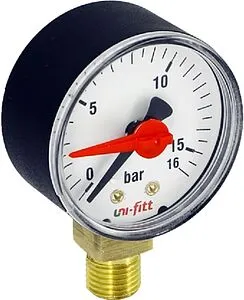 Манометр радиальный Uni-fitt 50мм 16 бар ¼&quot; 304D4020, 3