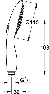Лейка ручного душа Grohe Power&Soul 115 хром/белый 27671LS0, 2