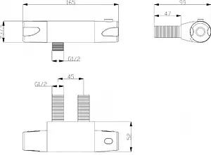 Термостат для душа Swedbe Mercury хром 9026 Термостат для душа Swedbe Mercury хром 9026, 2