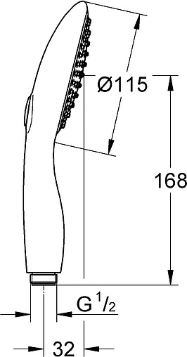 Лейка ручного душа Grohe Power&Soul 115 хром/белый 27671LS0 Лейка ручного душа Grohe Power&Soul 115 хром/белый 27671LS0