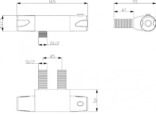 Термостат для душа Swedbe Mercury хром 9026