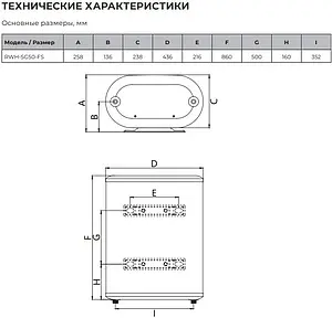 Водонагреватель накопительный электрический Royal Clima RWH-SG50-FS Водонагреватель накопительный электрический Royal Clima RWH-SG50-FS, 2