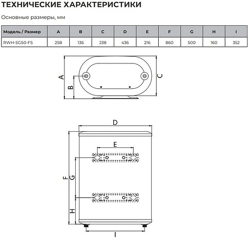 Водонагреватель накопительный электрический Royal Clima RWH-SG50-FS