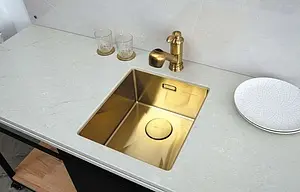 Мойка кухонная Omoikiri Taki 38-U/IF-LG светлое золото 4973092, 3