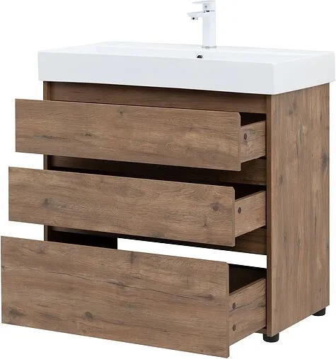 Тумба под умывальник напольная Aquanet Nova Lite 85 дуб рустикальный 00302477