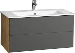 Тумба-умывальник подвесная Aquaton Сохо 100 графит софт/дуб веллингтон 1A2582K1AJA00 Тумба-умывальник подвесная Aquaton Сохо 100 графит софт/дуб веллингтон 1A2582K1AJA00, 1