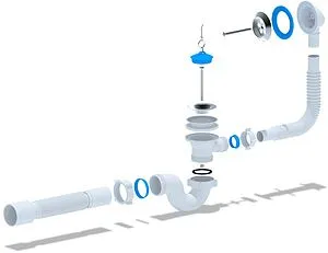 Слив-перелив для ванны Ани Пласт хром E155, 2