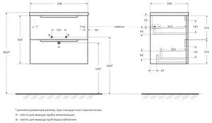 Тумба под умывальник подвесная BelBagno ETNA 39 60 Rovere Nature ETNA39-600/390-2C-SO-RN-P, 2