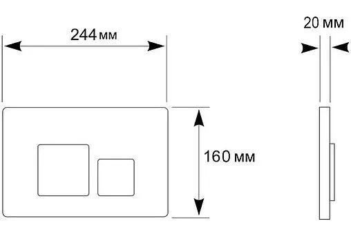 Клавиша смыва для унитаза Aquanika Basic B-type 01.02.09 хром матовый