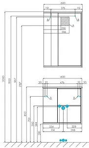 Тумба-умывальник подвесная Aquaton Бостон 60 дуб эврика/белый 1A2525K1BN010, 2