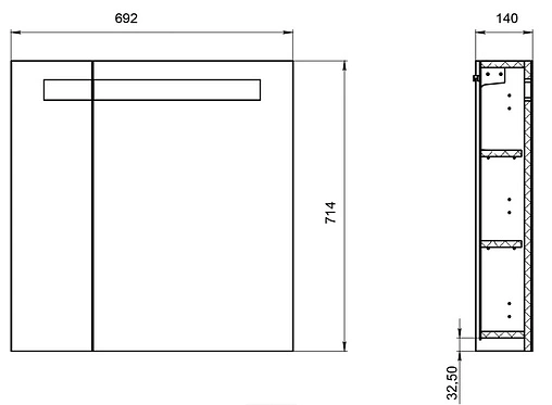 Шкаф-зеркало Cersanit Melar 70 белый SP-LS-MEL70-Os Шкаф-зеркало Cersanit Melar 70 белый SP-LS-MEL70-Os