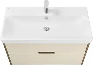 Тумба под умывальник подвесная Aquaton Оливия 90 бежевый/дуб веллингтон 1A254401OLVG0, 4