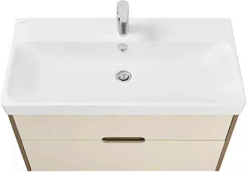 Тумба под умывальник подвесная Aquaton Оливия 90 бежевый/дуб веллингтон 1A254401OLVG0 Тумба под умывальник подвесная Aquaton Оливия 90 бежевый/дуб веллингтон 1A254401OLVG0