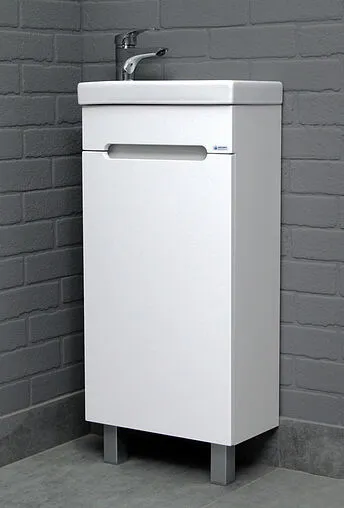 Тумба-умывальник напольная Айсберг Аура 40 белый DA2504T+S-UM-COM40/1-w