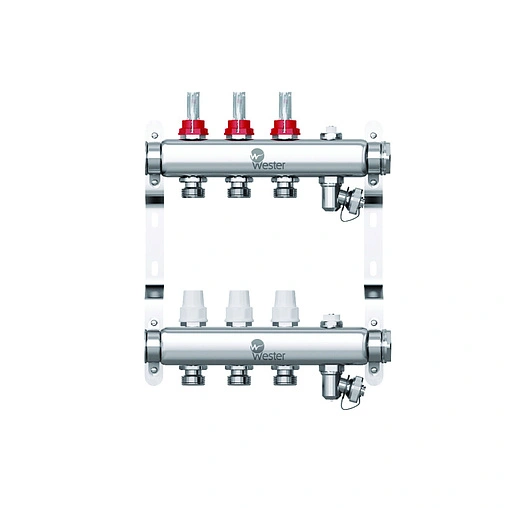Группа коллекторная с расходомерами 3 отвода 1&quot;в/в x ¾&quot;ек Wester W902.3