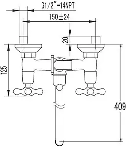 Смеситель для ванны с длинным изливом SMARTsant Кросс хром SM110002AA Смеситель для ванны с длинным изливом SMARTsant Кросс хром SM110002AA, 2