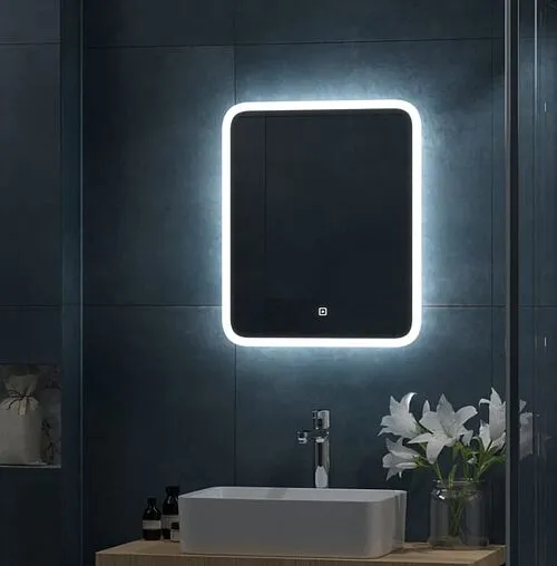 Зеркало с подсветкой Continent Bruno Led 50x60 белый ЗЛП165