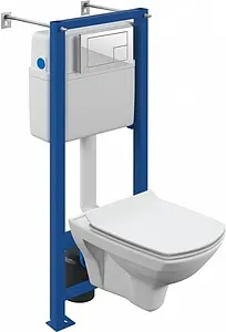 Комплект 6 в 1 Cersanit Carina XL CO DPL EO slim 64119 с кнопкой Corner белый глянцевый, 1