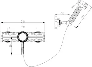 Гигиенический душ со смесителем Lemark Jasmine чёрная бронза LM6618ORB Гигиенический душ со смесителем Lemark Jasmine чёрная бронза LM6618ORB, 2