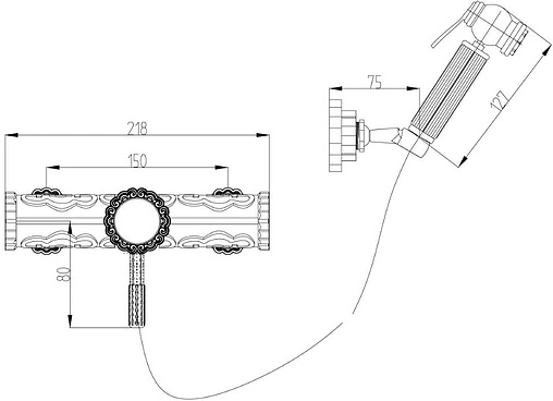 Гигиенический душ со смесителем Lemark Jasmine чёрная бронза LM6618ORB