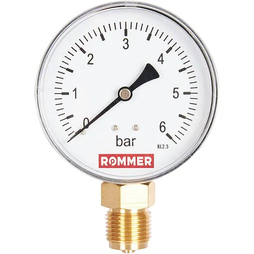 Манометр радиальный Rommer 80 мм 6 бар ½&quot; RIM-0010-800615