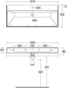 Раковина Kludi Resa 120 белый 59WW12143 Раковина Kludi Resa 120 белый 59WW12143, 2