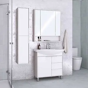 Шкаф-зеркало Aquaton Рико 80 белый/ясень фабрик 1A215302RIB90, 4