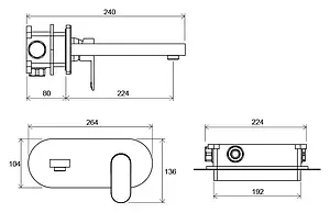 Смеситель для раковины из стены Ravak Chrome хром X070093 Смеситель для раковины из стены Ravak Chrome хром X070093, 2