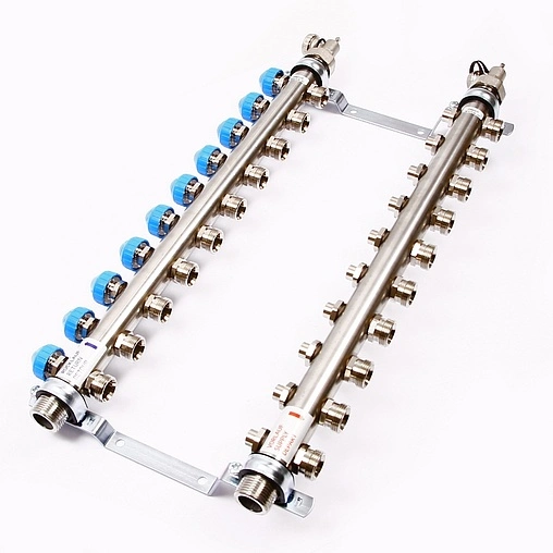 Группа коллекторная без расходомеров 10 отводов 1&quot;н/н x ¾&quot;ек Uni-fitt 456W4310