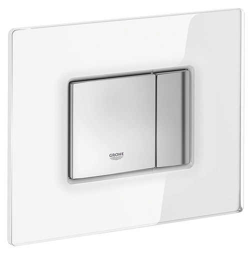 Клавиша смыва для унитаза Grohe Skate Cosmopolitan Glass 38845LS0 кнопки/хром глянцевый, панель/стекло белый