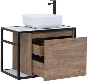 Тумба под умывальник подвесная Aquanet Nova Lite LOFT 75 R дуб рустикальный 00261657, 3