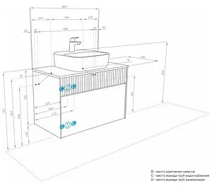 Тумба-умывальник подвесная Aquaton Марбл 80 слэйт/белый матовый 1A2762K3MH4C0 Тумба-умывальник подвесная Aquaton Марбл 80 слэйт/белый матовый 1A2762K3MH4C0, 2