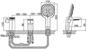 Смеситель на борт ванны на 3 отверстия D&K Berlin Steinbeis белый/хром DA1434216 Смеситель на борт ванны на 3 отверстия D&K Berlin Steinbeis белый/хром DA1434216, 2