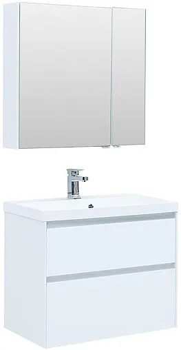 Тумба-умывальник Aquanet Гласс 80 белый 00238361+00179395