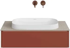 Тумба-умывальник подвесная Kerama Marazzi Magica 90 венецианский красный матовый MA.90.1\VR.M+MA.wbi.65+, 3