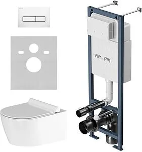 Комплект 6 в 1 Am.Pm Jupiter IS110301.DX77C1700 с кнопкой белый глянцевый Комплект 6 в 1 Am.Pm Jupiter IS110301.DX77C1700 с кнопкой белый глянцевый, 3
