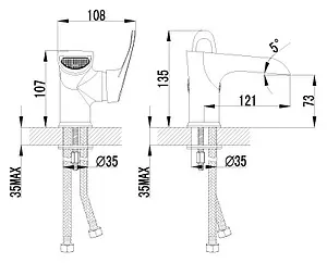 Смеситель для раковины Lemark Omega хром LM3146C Смеситель для раковины Lemark Omega хром LM3146C, 3