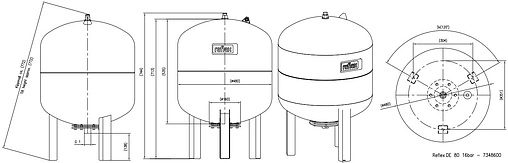 Гидроаккумулятор Reflex DE 80л 16 бар 7348600