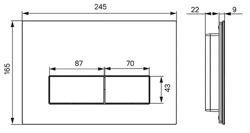 Клавиша смыва для унитаза IDDIS Uniglass UNG02WCi77 кнопки/хром глянцевый, панель/стекло белый