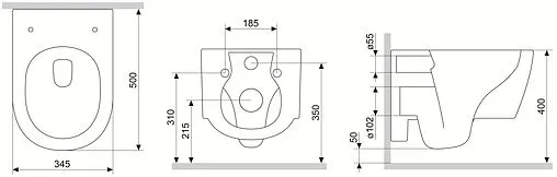 Унитаз подвесной безободковый Damixa Jupiter белый DX77C1700SC Унитаз подвесной безободковый Damixa Jupiter белый DX77C1700SC