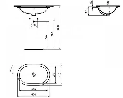 Раковина Ideal Standard Connect 60 белый E504901