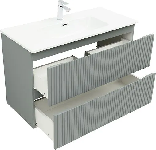 Тумба под умывальник подвесная Aquanet Джейн (Flat) 100 мисти грин 00335436