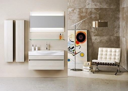 Тумба-умывальник подвесная Aqwella Bergamo 100 акация Ber.01.10/A+Ber.10.04.D