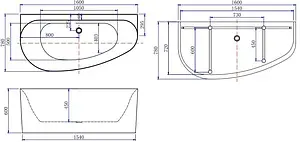 Ванна акриловая Allen Brau Priority 5 А 160x78 R белый 2.31005.20B Ванна акриловая Allen Brau Priority 5 А 160x78 R белый 2.31005.20B, 2