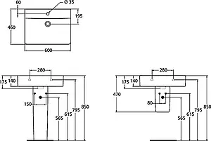 Раковина Ideal Standard Connect Cube 60 белый E794501, 2